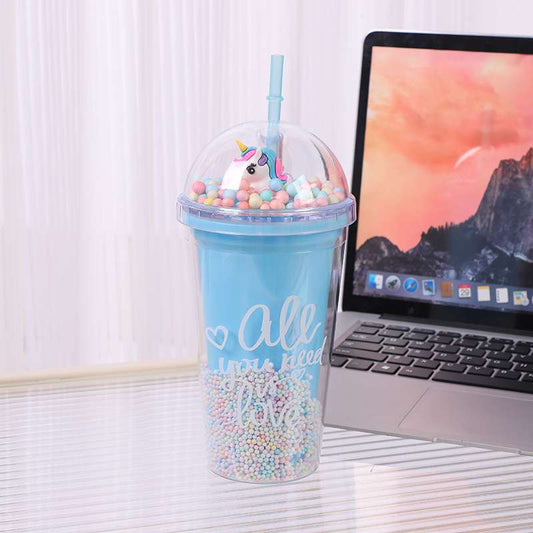 Unicorn Asthetic Sippy Cup - blue