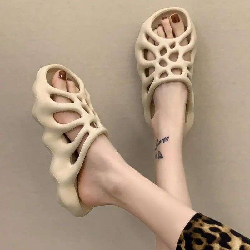 Nude - honey comb  slippers to increase wear resistance (Size 45)