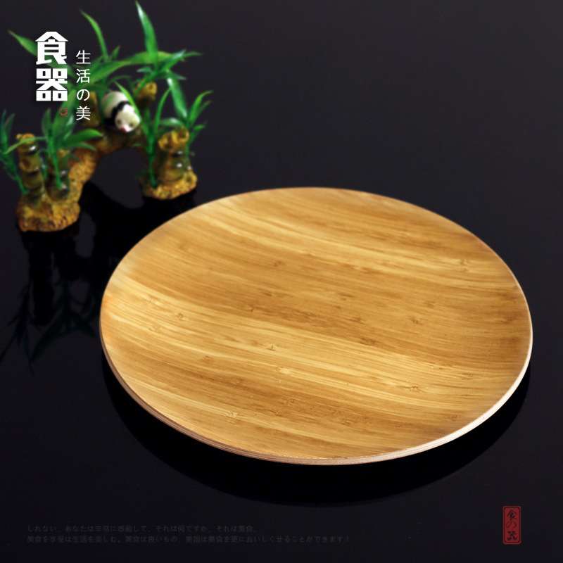 Large Japanese Style Solid Wood
Wooden Plate ins Tray Round Fruit Plate Bread Snack