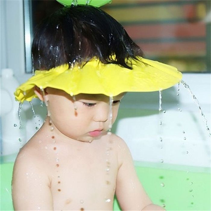 Yellow Adjustable baby shower cap