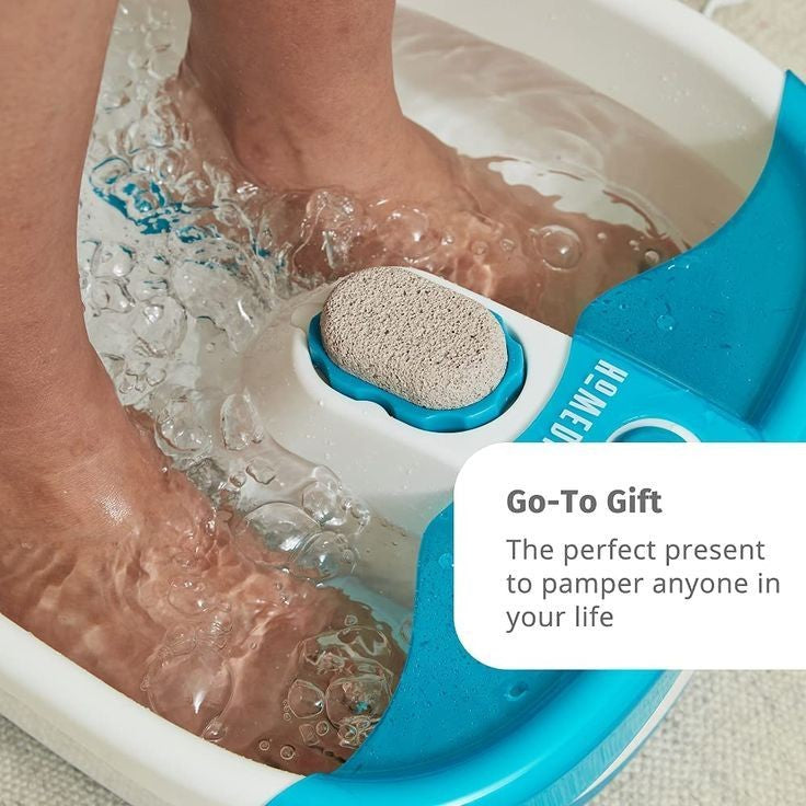 Collapsible Foot Spa Bath Massager With Heat, Bubbles, Vibration And Red Light, 4 Massage Roller Pedicure Foot Spa Tub For Feet