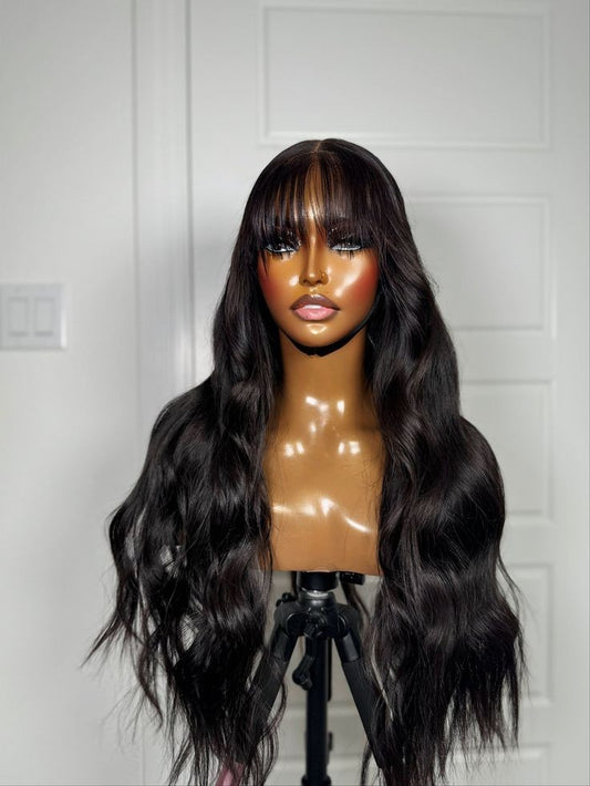 Korean Fringe wig human hair blend