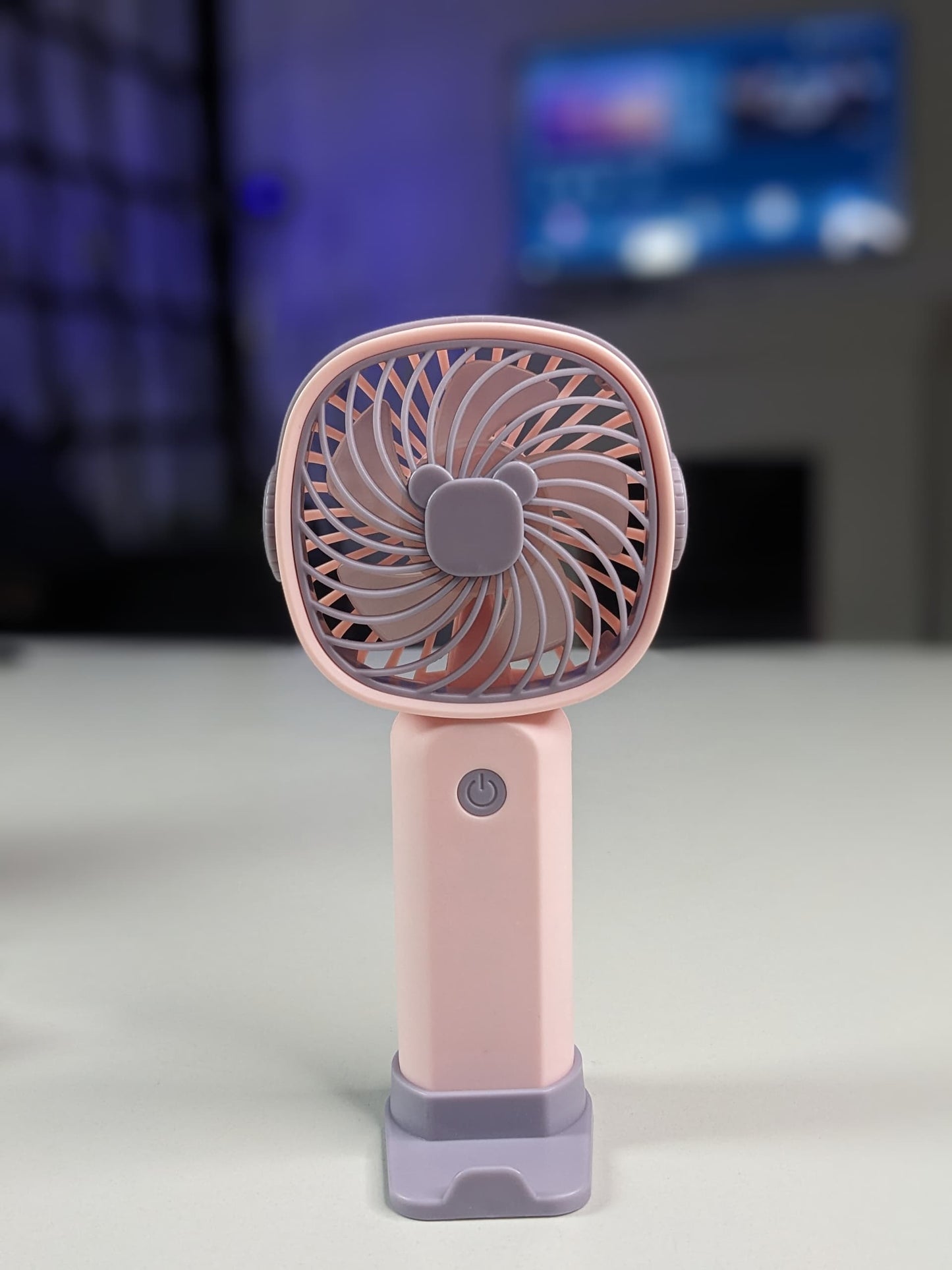 Rechargable hand Fan with Phone holder