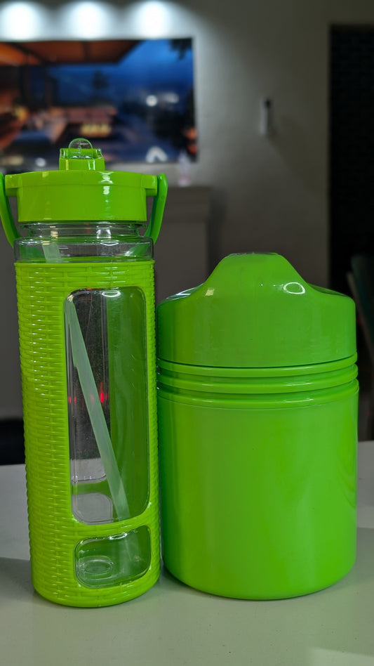 Green Cotton Candy Food flask with free water bottle