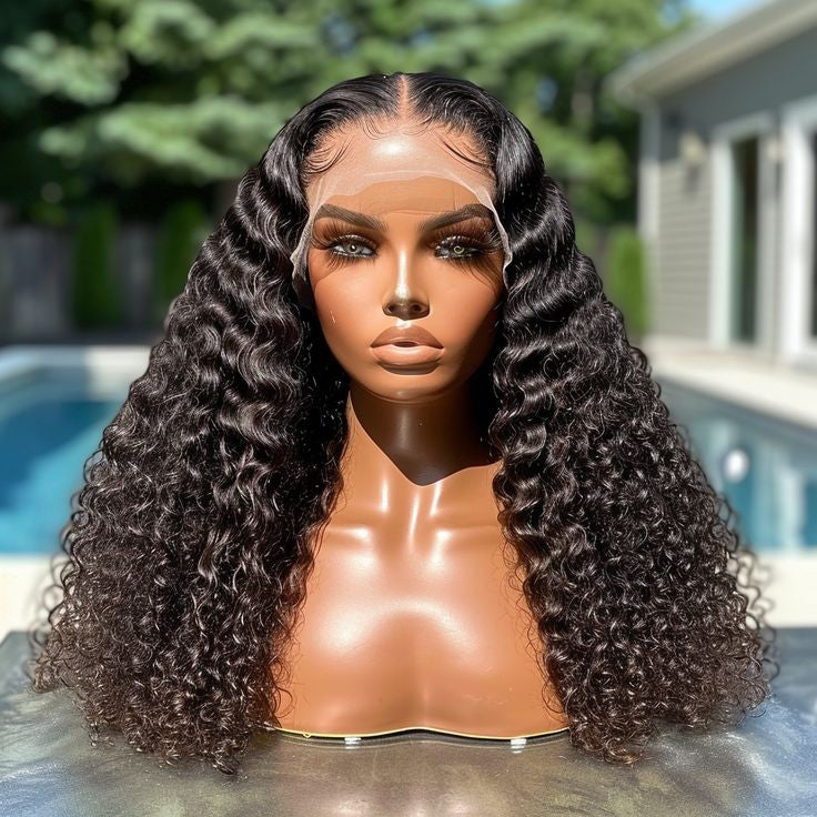 VELASQUEZ Deep curl Remy wig Full frontal hair blend